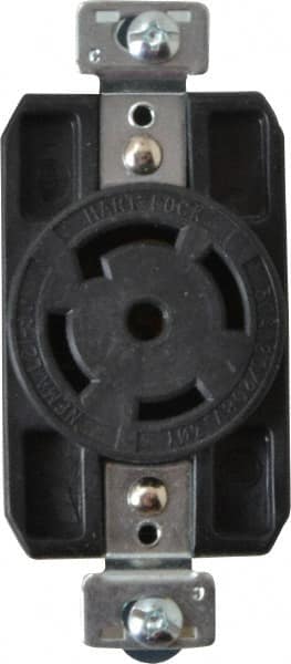 Cooper Wiring Devices - 120/208 VAC, 30 Amp, L21-30R NEMA, Self Grounding Receptacle - 4 Poles, 5 Wire, Female End, Black - Americas Tooling