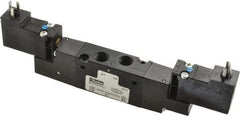 Parker - 4-Way Body Ported Stacking Solenoid Valve - 120 VAC, 0.6 CV Rate, 6.44" Long - Americas Tooling