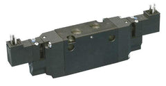 Parker - 4-Way Body Ported Stacking Solenoid Valve - 24 VDC, 1.4 CV Rate, 7.51" Long - Americas Tooling