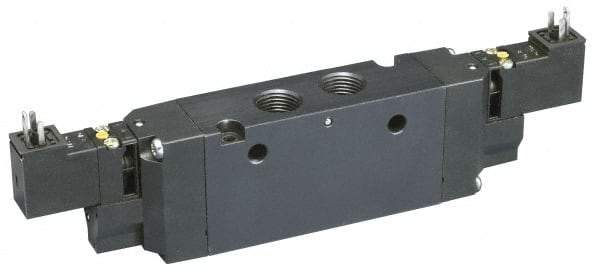 Parker - 4-Way Body Ported Stacking Solenoid Valve - 24 VDC, 2.7 CV Rate, 8.41" Long - Americas Tooling