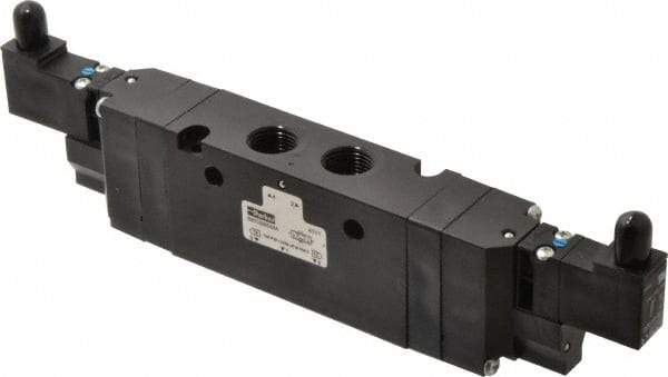 Parker - 3/8", 4-Way Body Ported Stacking Solenoid Valve - 24 VDC, 2.1 CV Rate, 9.35" Long - Americas Tooling