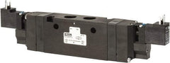 Parker - 4-Way Body Ported Stacking Solenoid Valve - 120 VAC, 2.1 CV Rate, 9.35" Long - Americas Tooling