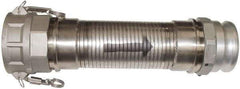 Kuriyama of America - 240" OAL, 3" ID, Flexible Metal Hose Assembly - 3" Fitting, Part A Adapter x Part D Coupler End Connections, Aluminum Fitting, 304 Stainless Steel Hose - Americas Tooling