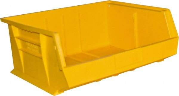 Durham - 14-5/8" Deep, Yellow Plastic Hang and Stack Bins - 7" High x 16-3/4" Wide x 14-5/8" Long - Americas Tooling