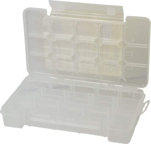 Akro-Mils - 5-1/8" Wide x 8-5/8" High x 5-1/8" Deep, Small Parts Storage Case - Clarified Polypropylene Frame, 3 to 15 Compartments, 1-3/8" Wide x 8-1/8" High x 1-1/4" Deep Bin - Americas Tooling