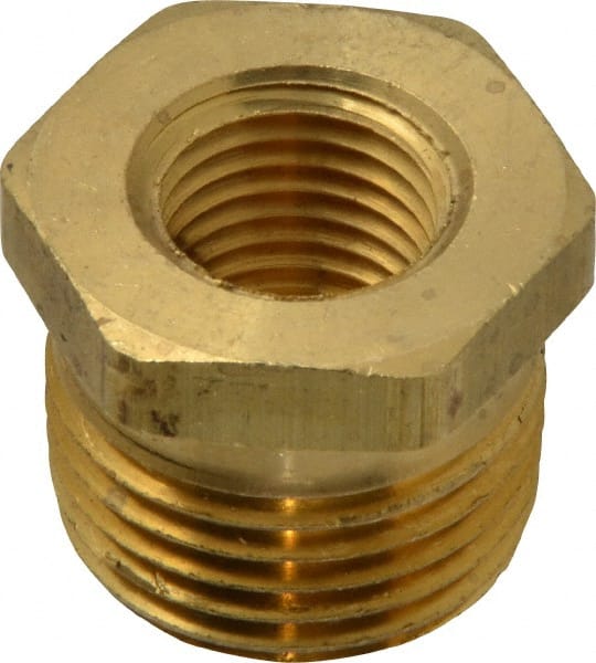 Eaton - 1/2 Male Thread x 1/4 Female Thread, Brass Industrial Pipe Hex Bushing - Americas Tooling