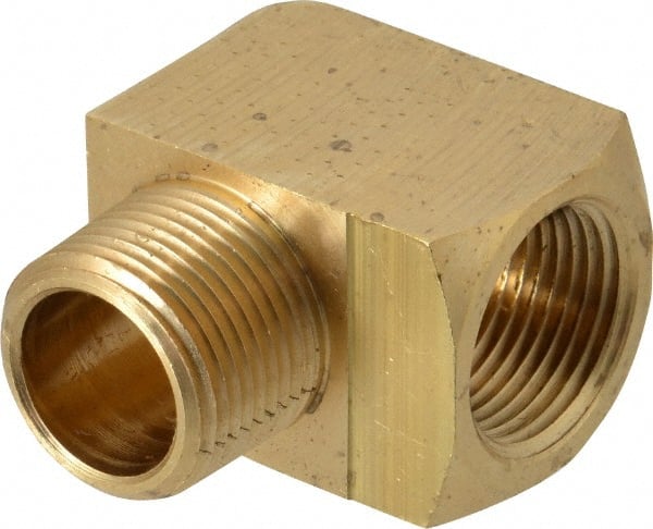 Eaton - 3/4 Male Thread x 3/4 Female Thread, Brass Industrial Pipe 90° Street Elbow - Americas Tooling