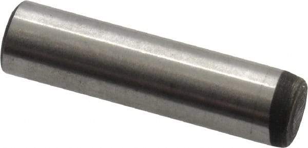 Value Collection - 3/16" Diam x 3/4" Pin Length Alloy Steel Oversized Dowel Pin - C 50-58 Hardness, 7,200 Lb Breaking Strength, 1 Beveled & 1 Rounded End - Americas Tooling