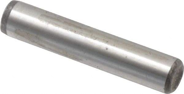 Value Collection - 1/4" Diam x 1-1/4" Pin Length Alloy Steel Oversized Dowel Pin - C 50-58 Hardness, 12,800 Lb Breaking Strength, 1 Beveled & 1 Rounded End - Americas Tooling