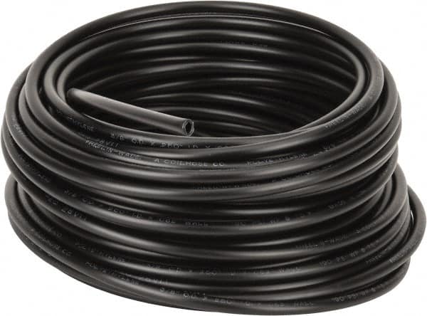 Coilhose Pneumatics - 1/4" ID x 3/8" OD, 100' Long, Polyethylene Tube - Black, 192 Max psi, -60 to 200°F - Americas Tooling