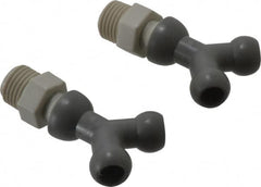 Cedarberg - 1/4" Hose Inside Diam, NPT Thread, Coolant Hose Y-Fitting - 1/4" Thread, Male to Male, for Use with Snap Together Hose System, 2 Pieces - Americas Tooling