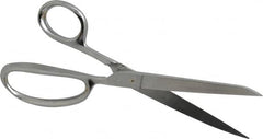 Heritage Cutlery - 4-1/4" LOC, 9-1/2" OAL Stainless Steel Standard Shears - Right Hand, Metal Straight Handle, For General Purpose Use - Americas Tooling