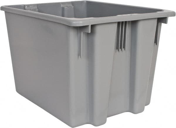 Rubbermaid - 1.6 Cu Ft, Gray Polyethylene Tote Container - Stacking, Nesting, 19-1/2" Long x 15-1/2" Wide x 13" High - Americas Tooling