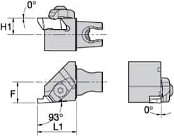 Kennametal - NG2L Insert, 30mm Head Length, 0.79mm Min Groove Width, Modular Grooving Cutting Unit Head - Left Hand Cut, System Size KM25, Series Top Notch - Americas Tooling