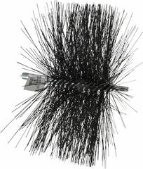 Schaefer Brush - 4-1/2" Brush Length, 11" Diam, Double Stem, Double Spiral Tube Brush - 7-1/2" Long, Tempered Steel Wire, 1/4" NPT Male Connection - Americas Tooling