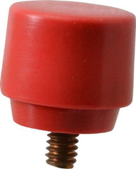 NUPLA - 1" Face Diam, Grade Medium, Red Hammer Tip/Face - Brass - Americas Tooling