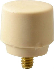 NUPLA - 1" Face Diam, Grade Medium Hard, Cream Hammer Tip/Face - Brass - Americas Tooling