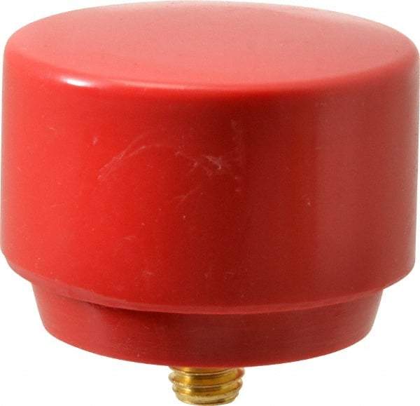 NUPLA - 1-1/2" Face Diam, Grade Medium, Red Hammer Tip/Face - Brass - Americas Tooling