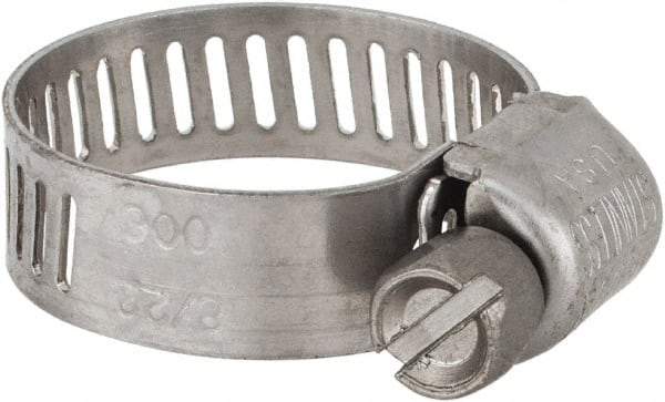 IDEAL TRIDON - SAE Size 6, 5/16 to 7/8" Diam, Stainless Steel Miniature Worm Drive Clamp - 5/16" Wide, Material Grade 301, Series 350 - Americas Tooling