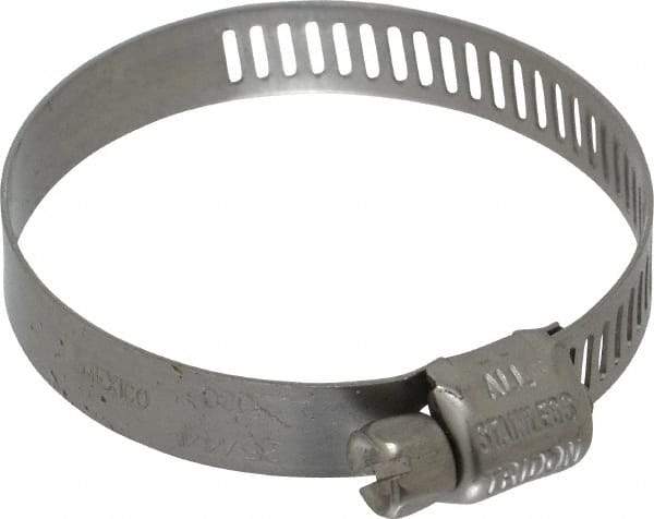 IDEAL TRIDON - SAE Size 20, 7/8 to 1-3/4" Diam, Stainless Steel Miniature Worm Drive Clamp - 5/16" Wide, Material Grade 301, Series 350 - Americas Tooling