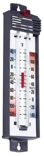 Taylor - -40 to 120°F, Min and Max Thermometer - 5 Inch Long x 4-3/8 Inch Wide, Push Button Reset Thermometer - Americas Tooling