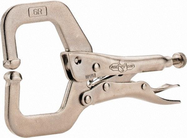 Irwin - 6" OAL C-Clamp Locking Pliers - 1-1/2" Jaw Depth, 2-1/8" Jaw Opening - Americas Tooling