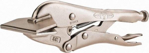 Irwin - 8" OAL Standard Jaw Sheet Metal Clamp Weld Locking Pliers - 3-1/8" Jaw Width, 1-3/4" Jaw Depth, 1-3/4" Jaw Opening - Americas Tooling