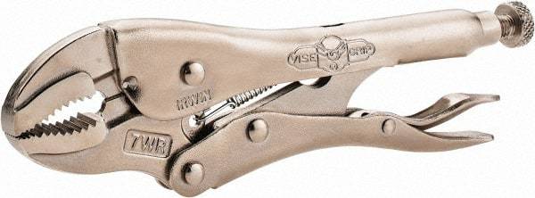 Irwin - 7" OAL Curved Jaw Locking Pliers - 1-5/8" Jaw Opening, Standard Handle - Americas Tooling