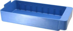 Quantum Storage - 28 Lb. Load Capacity, 11-5/8" Deep, Blue High-Impact Polystyrene Drawer Bin - 2-1/8" High x 5-9/16" Wide x 11-5/8" Long - Americas Tooling