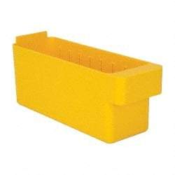 Quantum Storage - 28 Lb. Load Capacity, 11-5/8" Deep, Yellow High-Impact Polystyrene Drawer Bin - 4-5/8" High x 3-3/4" Wide x 11-5/8" Long - Americas Tooling