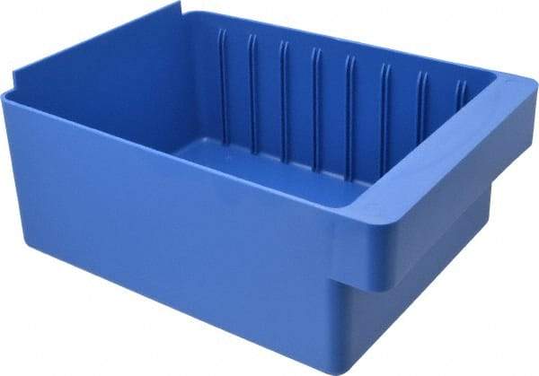 Quantum Storage - 28 Lb. Load Capacity, 11-5/8" Deep, Blue High-Impact Polystyrene Drawer Bin - 4-5/8" High x 8-3/8" Wide x 11-5/8" Long - Americas Tooling