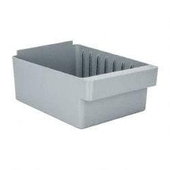 Quantum Storage - 28 Lb. Load Capacity, 11-5/8" Deep, Gray High-Impact Polystyrene Drawer Bin - 4-5/8" High x 8-3/8" Wide x 11-5/8" Long - Americas Tooling