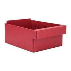 Quantum Storage - 28 Lb. Load Capacity, 11-5/8" Deep, Red High-Impact Polystyrene Drawer Bin - 4-5/8" High x 8-3/8" Wide x 11-5/8" Long - Americas Tooling