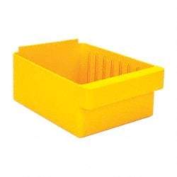 Quantum Storage - 28 Lb. Load Capacity, 11-5/8" Deep, Yellow High-Impact Polystyrene Drawer Bin - 4-5/8" High x 8-3/8" Wide x 11-5/8" Long - Americas Tooling