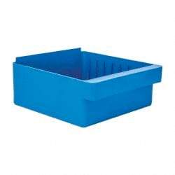 Quantum Storage - 28 Lb. Load Capacity, 11-5/8" Deep, Blue High-Impact Polystyrene Drawer Bin - 4-5/8" High x 11-1/8" Wide x 11-5/8" Long - Americas Tooling