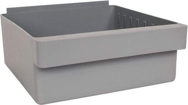 Quantum Storage - 28 Lb. Load Capacity, 11-5/8" Deep, Gray High-Impact Polystyrene Drawer Bin - 4-5/8" High x 11-1/8" Wide x 11-5/8" Long - Americas Tooling