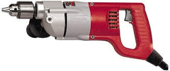 Milwaukee Tool - 1/2" Keyed Chuck, 500 RPM, D-Handle Electric Drill - 7 Amps, 120 Volts, Reversible, Includes Chuck Key with Holder & Side Handle - Americas Tooling