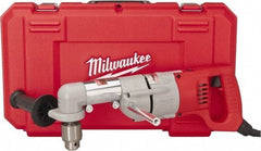 Milwaukee Tool - 1/2" Keyed Chuck, 500 RPM, D-Handle Electric Drill - 7 Amps, 120 Volts, Reversible, Includes 3/16" Socket Wrench, 9/16" Open End Wrench, RAD Assembly, Side Handle - Americas Tooling