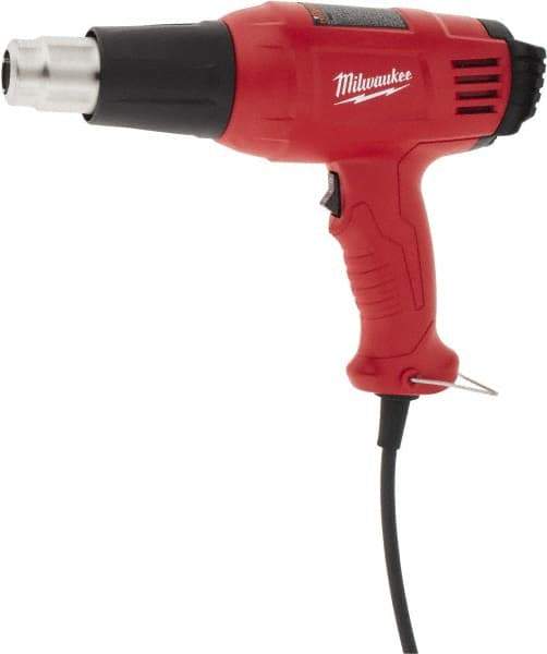 Milwaukee Tool - 140 to 1,040°F Heat Setting, 14.8 CFM Air Flow, Heat Gun - 120 Volts, 11.6 Amps, 1,400 Watts, 10.13' Cord Length - Americas Tooling