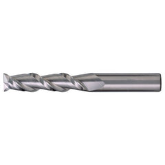 3/16″ × 3/16″ × 9/16″ × 2″ RHS / RHC Solid Carbide 2-Flute Square End High-Performance End Mill for Aluminum - Bright - Exact Industrial Supply