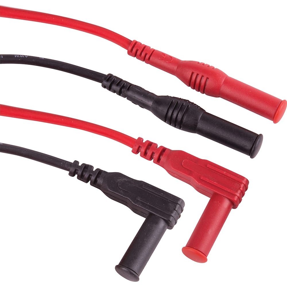 REED Instruments - Electrical Test Equipment Accessories; Accessory Type: Test Leads ; For Use With: Electrical Test Equipment, Test Probes and Clips that accept 0.16" (4mm) diameter shrouded banana connectors ; Color: Black; Red - Exact Industrial Supply