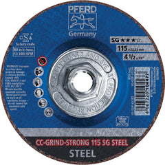 PFERD - Depressed-Center Wheels; Hole Thread Size: 5/8-11 ; Connector Type: Arbor ; Wheel Type Number: Type 1 ; Abrasive Material: Steel ; Maximum RPM: 13300.000 ; Bond Type: Resinoid - Exact Industrial Supply