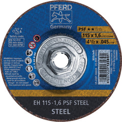 PFERD - Depressed-Center Wheels; Hole Thread Size: 5/8-11 ; Connector Type: Arbor ; Wheel Type Number: Type 27 ; Abrasive Material: Aluminum Oxide ; Maximum RPM: 13300.000 ; Grit: 46 - Exact Industrial Supply