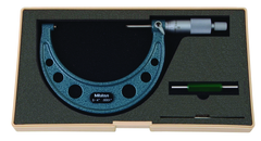 3 - 4'' Measuring Range - .0001 Graduation - Ratchet Thimble - Carbide Face - Outside Micrometer - Americas Tooling