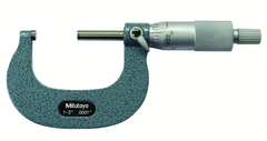 1 - 2'' Measuring Range - .0001 Graduation - Ratchet Thimble - Carbide Face - Outside Micrometer - Americas Tooling