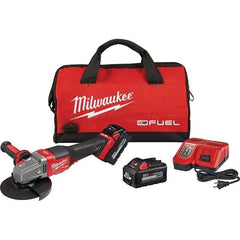 Milwaukee Tool - 4-1/2 - 6" Wheel Diam, 9,000 RPM, Cordless Angle & Disc Grinder - 5/8-11 Spindle, 18 Volts, 6 Amps, Side Exhaust - Americas Tooling