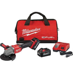 Milwaukee Tool - 4-1/2 - 6" Wheel Diam, 9,000 RPM, Cordless Angle & Disc Grinder - 5/8-11 Spindle, 18 Volts, 6 Amps, Side Exhaust - Americas Tooling