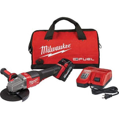 Milwaukee Tool - 4-1/2 - 6" Wheel Diam, 9,000 RPM, Cordless Angle & Disc Grinder - 5/8-11 Spindle, 18 Volts, 6 Amps, Side Exhaust - Americas Tooling