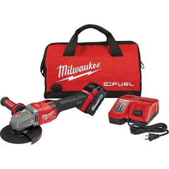 Milwaukee Tool - 4-1/2 - 6" Wheel Diam, 9,000 RPM, Cordless Angle & Disc Grinder - 5/8-11 Spindle, 18 Volts, 6 Amps, Side Exhaust - Americas Tooling