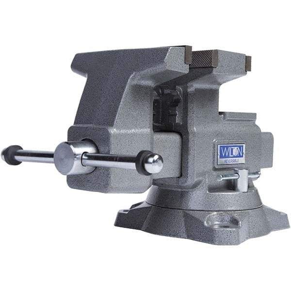 Wilton - Bench & Pipe Combination Vises Jaw Width (Inch): 6-1/2 Jaw Opening Capacity (Inch): 7-1/4 (Regular); 12-3/4 (Reversed) - Americas Tooling